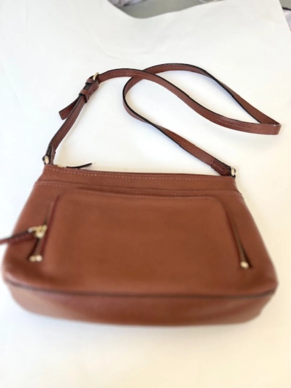 Nordstrom Chocolate Brown Pebbled Leather Crossbody Bag